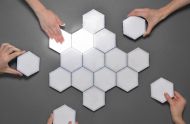 3x LED Bezdrátové svítidlo HEXAGON na dálkové ovládání